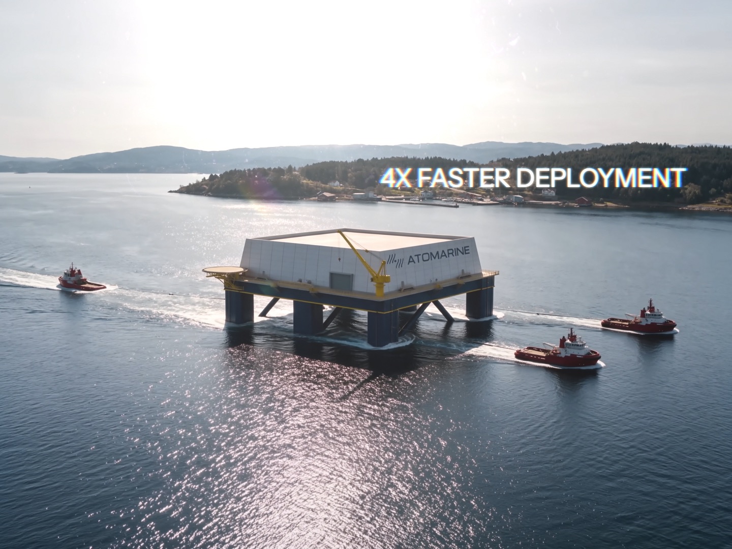 Floating data center deployment with tugboats