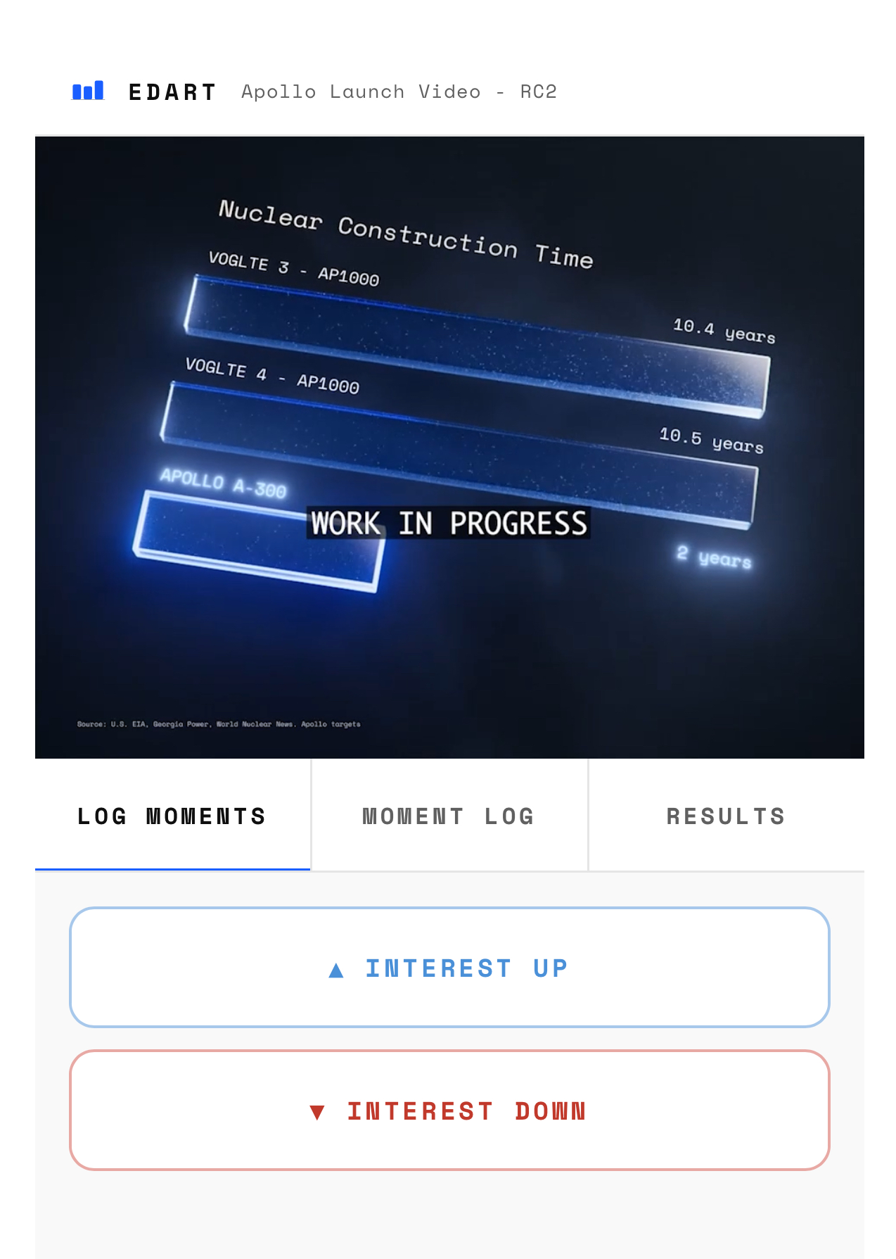 EDART mobile interface